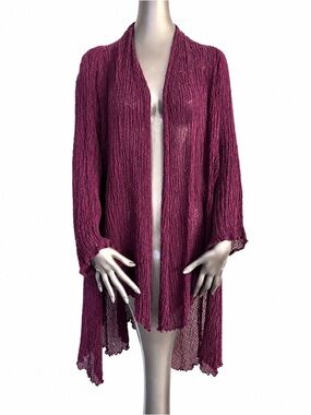 NWT URU Dream Jacket 100% Silk Hand Dyed Crinkle Duster Size 2 Made USA